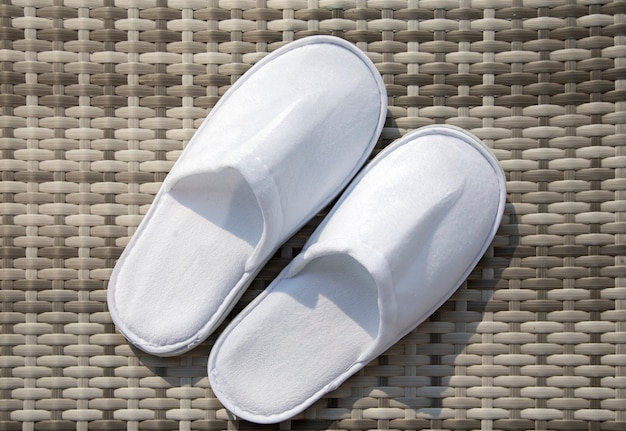 White slippers for hotels