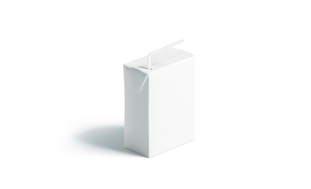 White small juice pack with straw Beverage box Carton pack with tube template