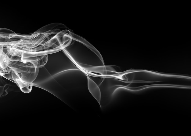 White smoke abstract on black background fire design