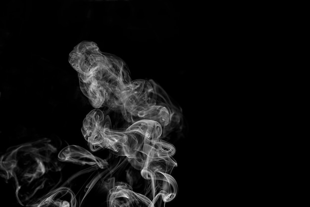 white smoke abstract on black background