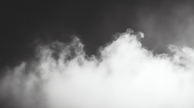 Photo white smoke billowing against a black background