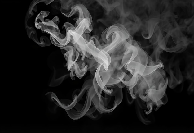 White smoke on black background smoky fog effect