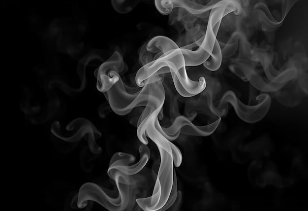 White smoke on black background smoky fog effect