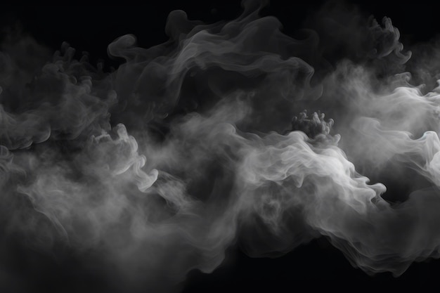 White smoke on a black background with a black background