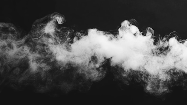 Photo white smoke on black background