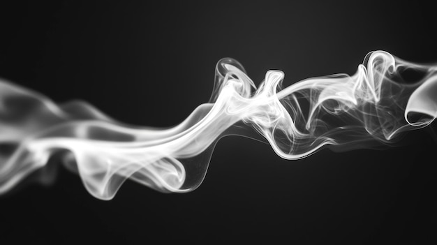 Photo white smoke on black background