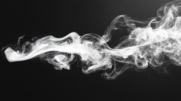 Photo white smoke on black background