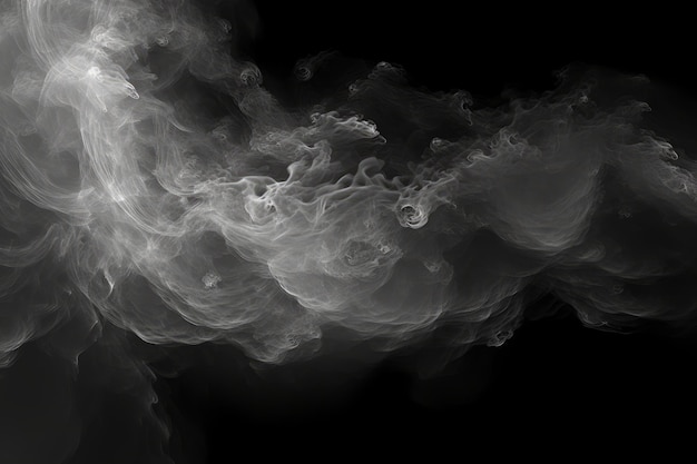 White smoke on a black background