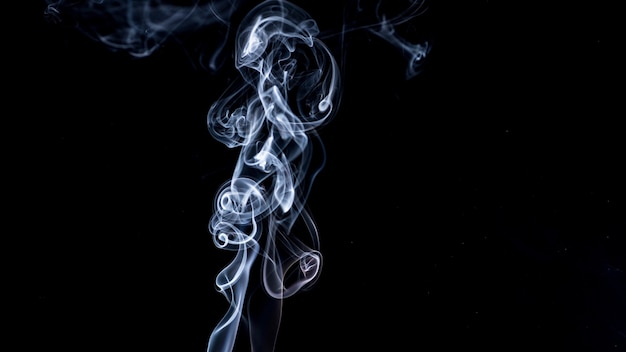 White smoke on black surface