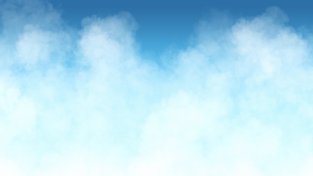 White smoke over blue  background