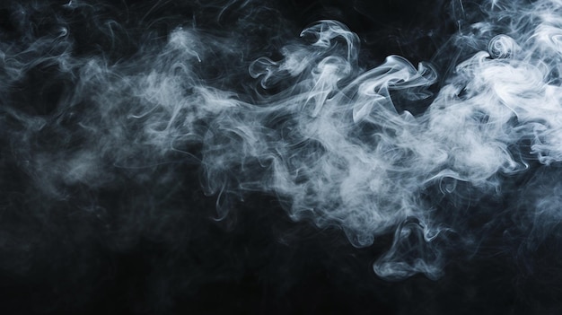 White smoke on dark background Generative Ai