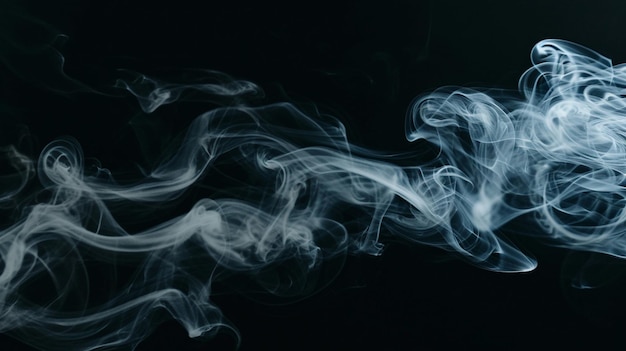 White smoke on dark background Generative Ai