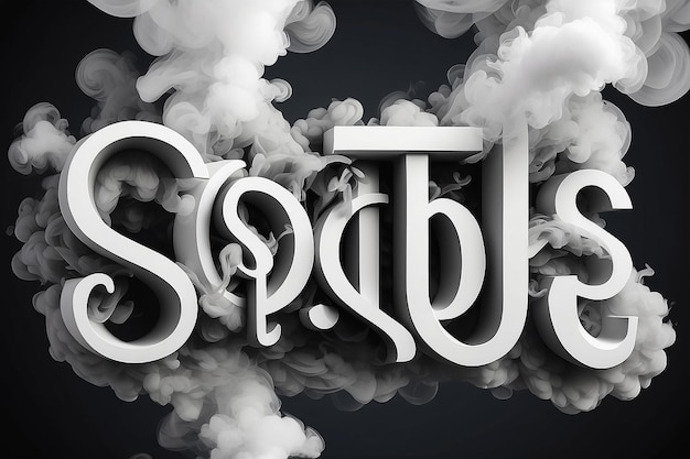 Photo white smoke editable text effect