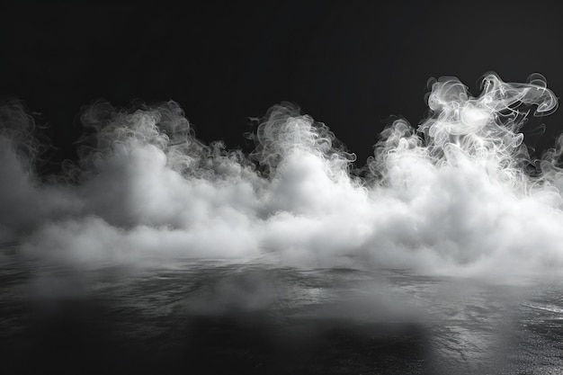 White smoke effect on black background abstract dark fog texture for design and decoration