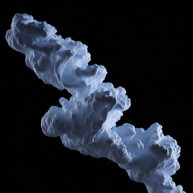 White Smoke Flies on Black Background White smoke on a dark room