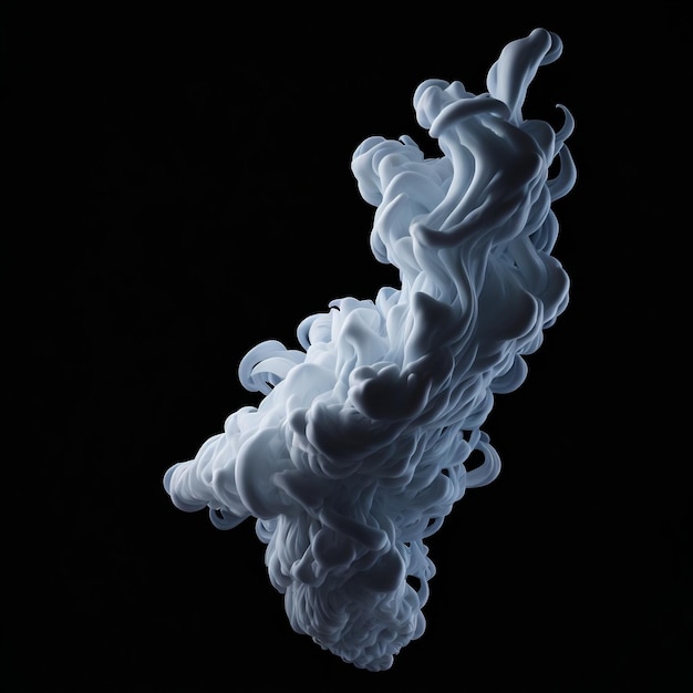 White Smoke Flies on Black Background White smoke on a dark room