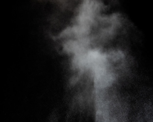 White smoke isolated on black background. smoke stock image.