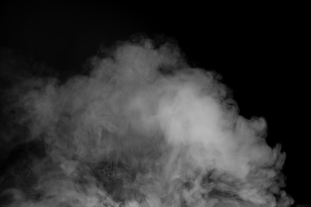 White smoke with black background cloud