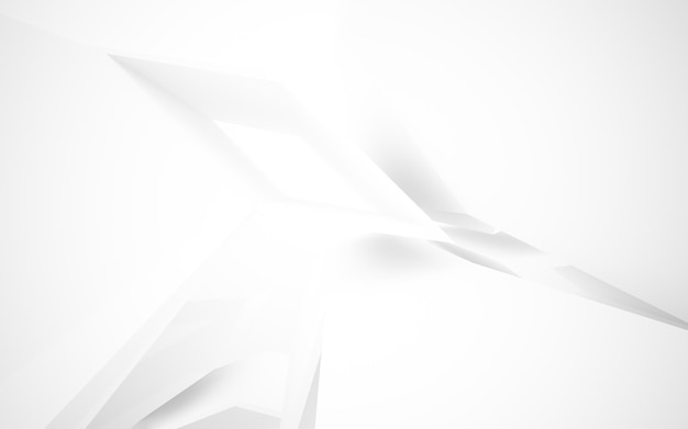 White smooth abstract architectural background. 3D illustration and rendering