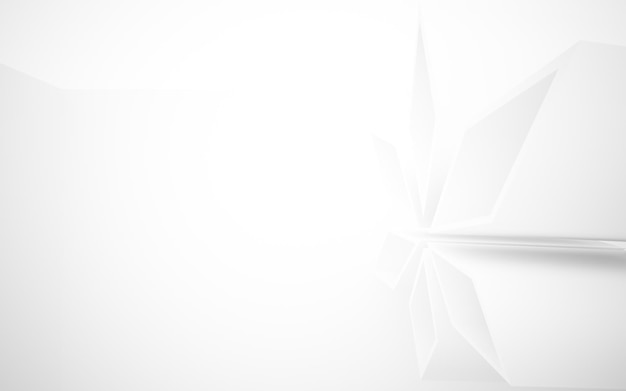 White smooth abstract architectural background. 3D illustration and rendering