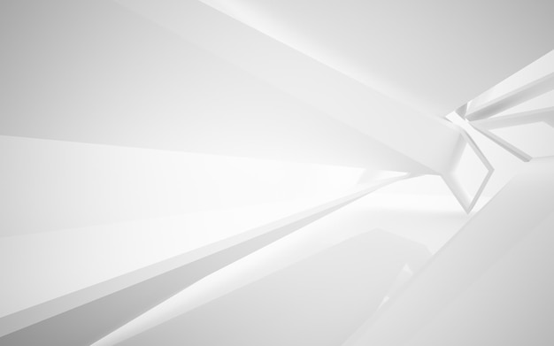 White smooth abstract architectural background. 3D illustration and rendering