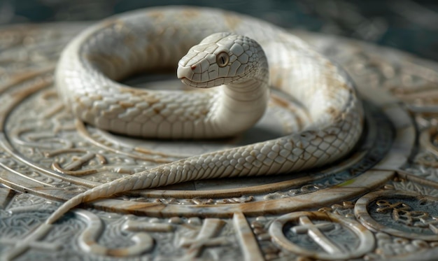 White snake on astrological glyphs