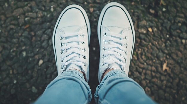 Photo white sneakers mockup