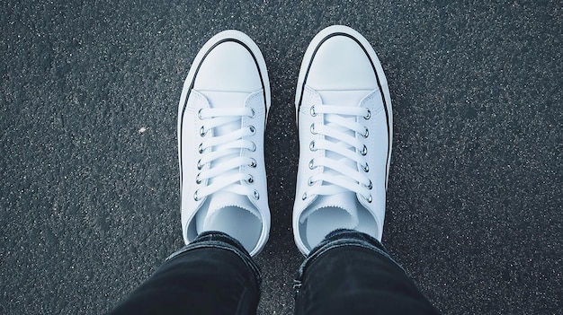 Photo white sneakers mockup