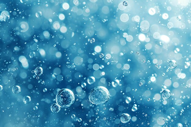 Photo white soap foam with bubbles texture on blue background detergent foam bubble on water soap sud