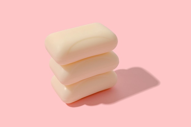 White soap with hard shadow Detergent and body care