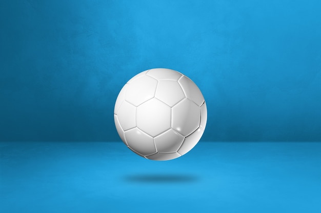 Photo white soccer ball  on a blue background. 3d illustration