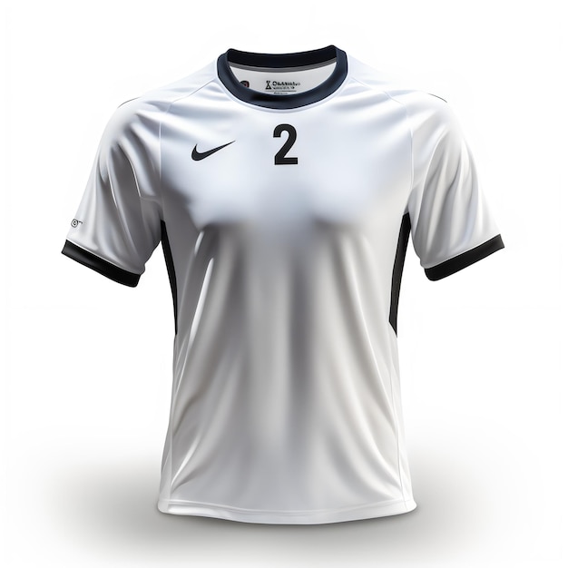 white Soccer jerseys mockup isolated on white background generative ai