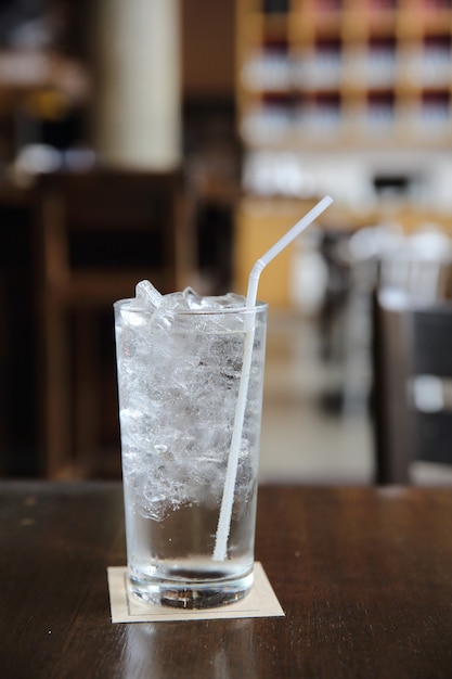 White soda on wood surface