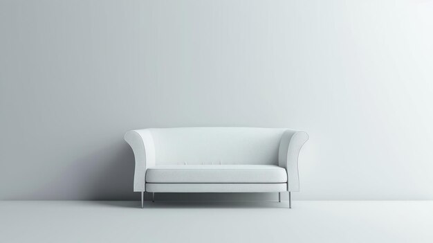 Photo a white sofa in a minimalist white room