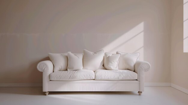 Photo white sofa on a white background