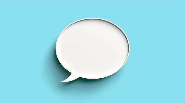 Photo a white speech bubble on a blue background speech bubble on a violet background