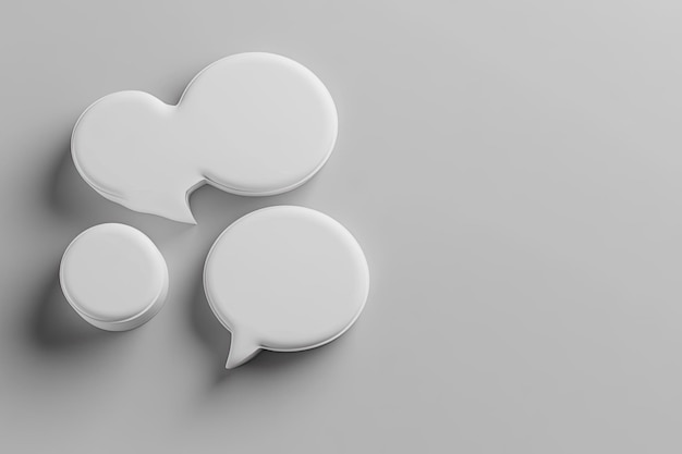 White speech bubbles 3d chat icons