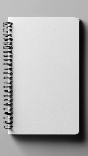 White spiral notebook mockup