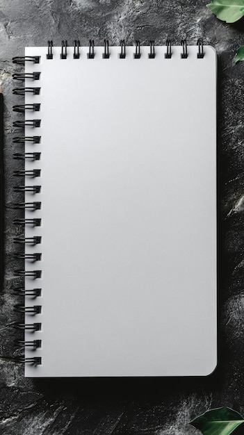 Photo white spiral notebook mockup