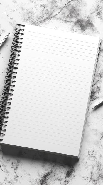 Photo white spiral notebook mockup