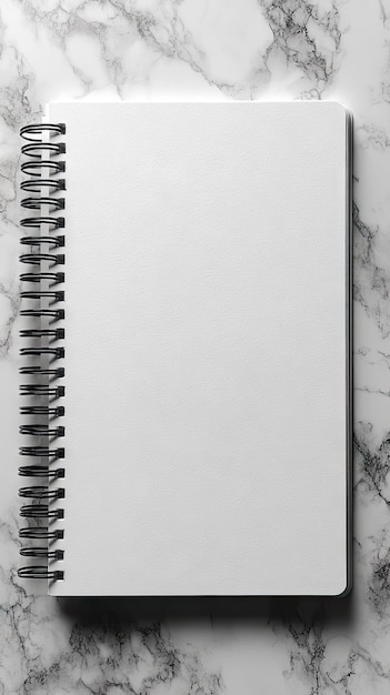 Photo white spiral notebook mockup