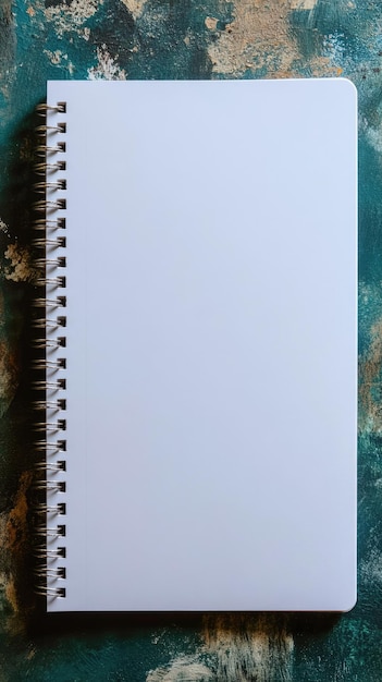 Photo white spiral notebook mockup