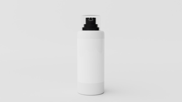 Photo a white spray bottle with a black cap