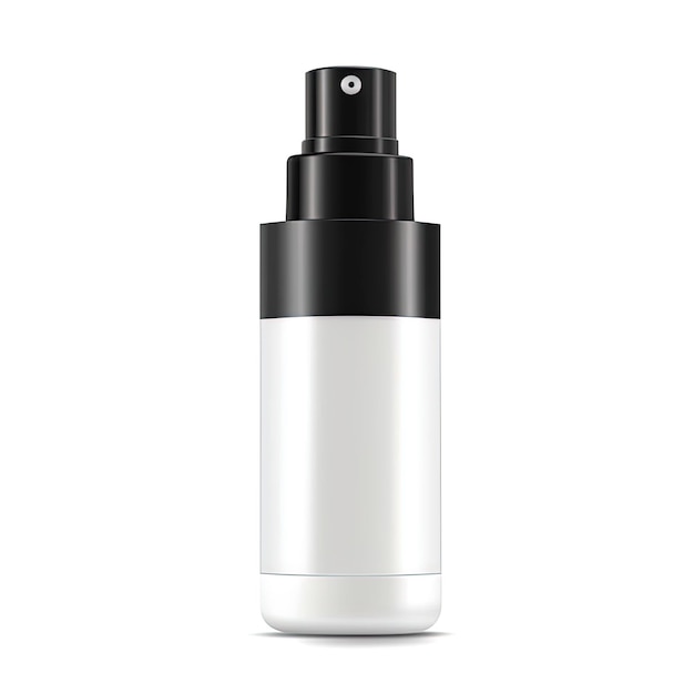 A white spray bottle with a black top