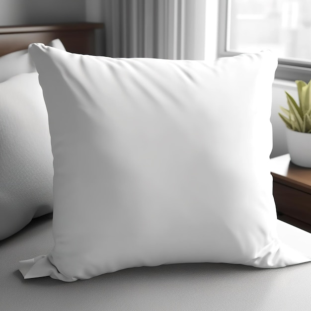 white square blank cushion mock up