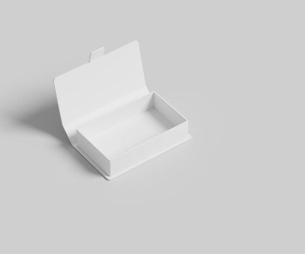 White square box with an open lid