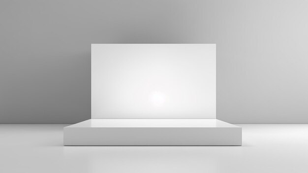 a white square display with a light on top of it generative ai