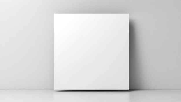 Photo a white square that is on a gray background