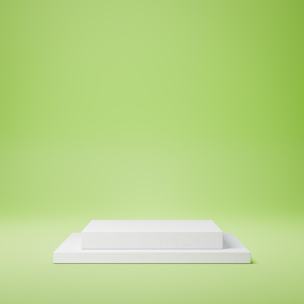 White Squared Product Display Pedestal on Green Background