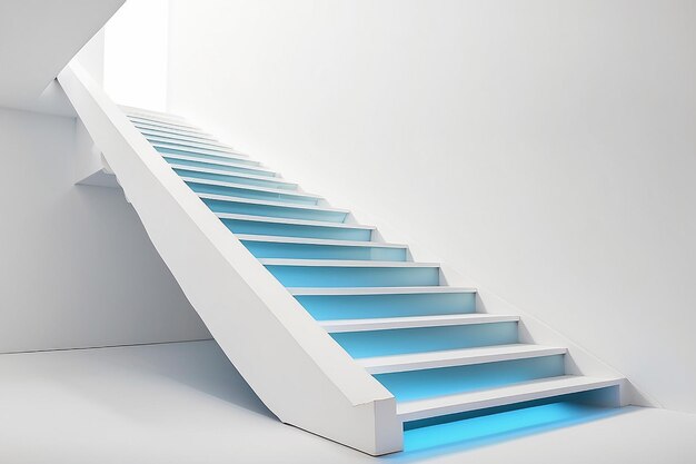 White stair on white background